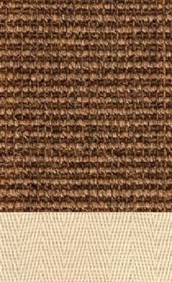 Sisal Salvador braun 083 tæppe med kantbånd i natur farve 000